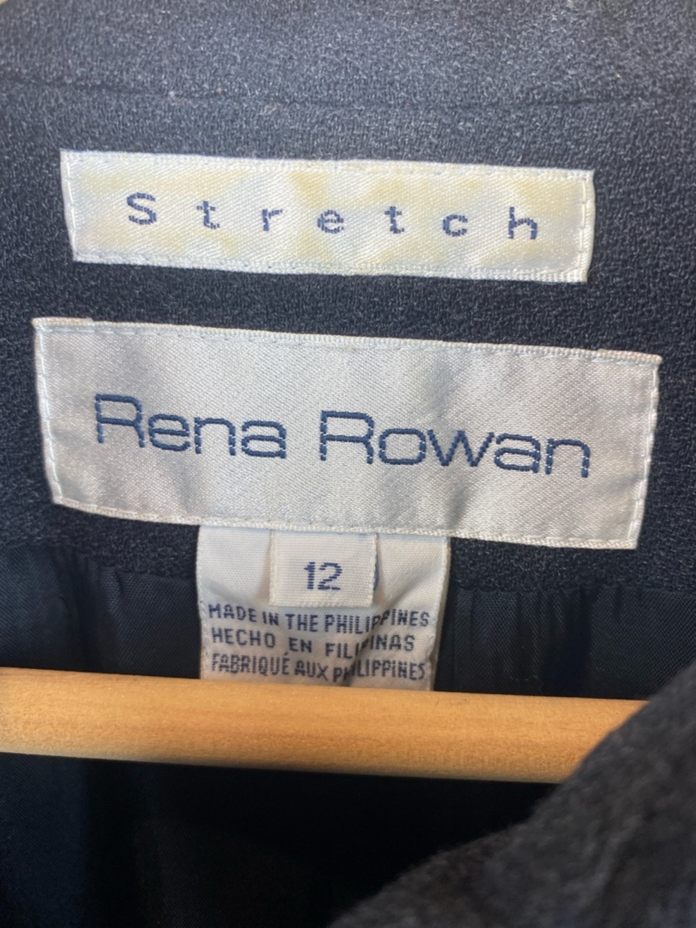Rena Rowan Wool Dark Charcoal Gray Long Sleeve Blazer Jacket 12 - Picture 5 of 6